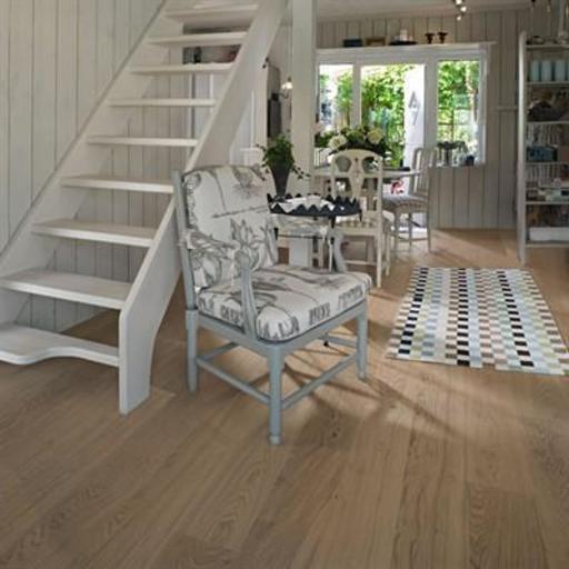 Kahrs Brighton Oak Engineered 1-Strip Wood Flooring, White Washed, Matt Lacquered, 187x15x2200 mm